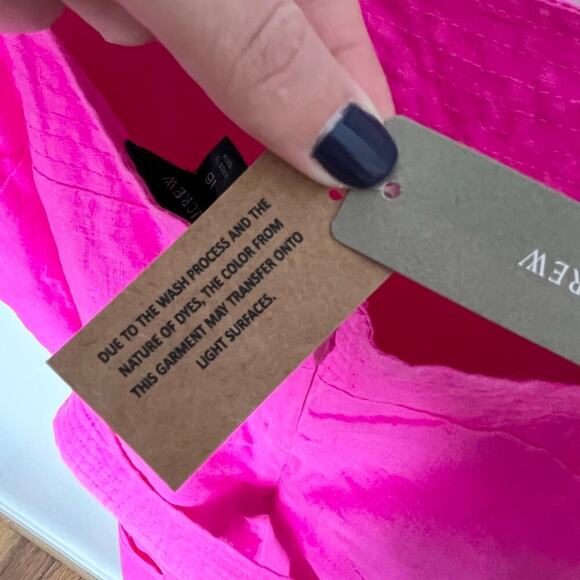 NWT! J.Crew Women Tie Waist Linen Jumpsuit size 16 Hot Pink Square Neck Wide Leg - Picture 9 of 13